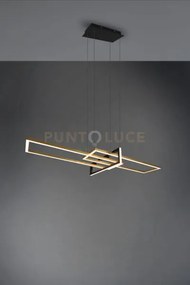 Salinas sospensione led 34w 4200lm, 3000k triplo rettangolo oro + n...