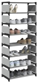 Scarpiera 8 Ripiani Grigia 54x28x124 Cm İn Tessuto Non Tessuto /