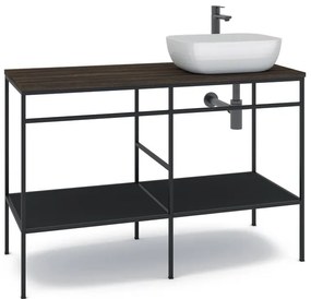 Mobile sottolavabo e lavabo Outline per vasca centrale nero L 120 x H 92 x P 45.5 cm