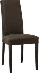 Sedia in ecopelle con gambe verniciate TESTA DI MORO mod. DENVER Set da 2 pezzi