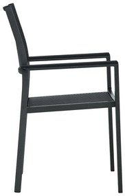Set mobili da pranzo da giardino 7 pz nero