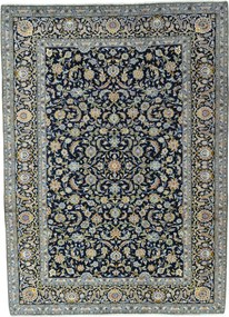Kashan Tappeto 260 x 350 Blu (Iran) Annodato A Mano