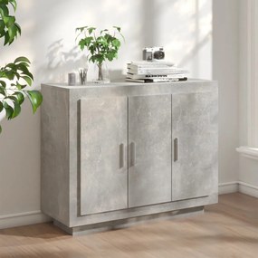 Credenza grigio cemento 92x35x75 cm in legno multistrato