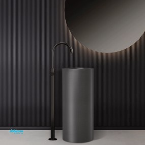 Lavabo Freestanding "Venus" Da 85 cm C/Scarico a Pavimento Finitura Gun Metal