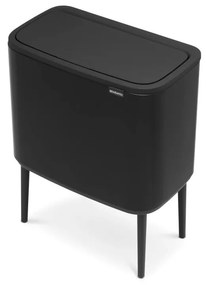 Cestino per la spazzatura in acciaio in nero opaco per raccolta differenziata/touch 33 l Bo Touch Bin – Brabantia