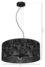 Lampadario su filo SATINO 3xE27/60W/230V nero/grigio