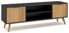 Tavolo TV in pino nero/naturale 140x53 cm Lavis - Marckeric