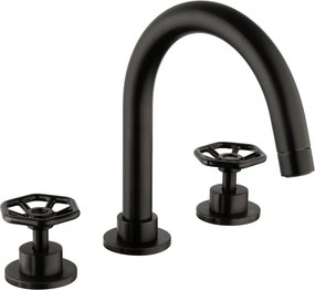 Rubinetto per lavabo a canna media getto laminare cristallino Flower nero spazzolato opaco JACUZZI RUBINETTERIA