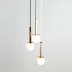 Lampadario a sospensione con filo DAISY 3xG9/12W/230V diametro 27 cm oro/nero/bianco