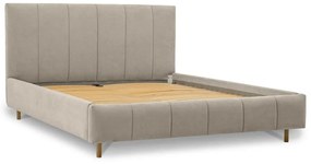 Letto matrimoniale imbottito beige con doghe in legno 180x200 cm Zee - Scandic
