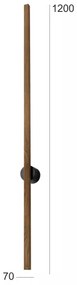 Brilagi - Lampada da parete LED WOODY LINE 12W 230V 120 cm rovere/noce