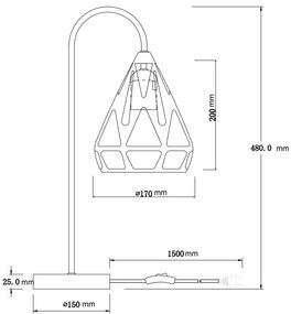 Globo 15889T - Lampada da tavolo HASSAN 1xE27/40W/230V