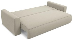 Divano beige allungabile/con contenitore con rivestimento in velluto 238 cm Kapua – Makamii