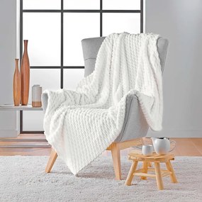 Coperta color crema in microflanella 125x150 cm Mini Frosty – douceur d'intérieur