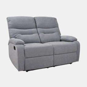 Divano 2 Posti Relax Manuale L135 cm in Tessuto Grigio SOAVE