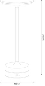 Lampada da tavolo ricaricabile a sfioramento a LED TAVOLO LED/2,5W/5V 2400 mAh 3000-6000K nera