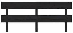 Testiera per letto nera 184x3x81 cm in legno massello di pino