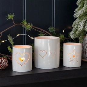 Portacandele in ceramica per tea light Heart - Rex London