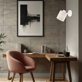 Argon Applique Suerte, bianco crema, tessuto di lino, altezza 18 cm, E14