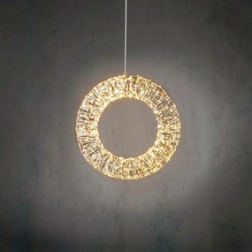 Lampada a sospensione natalizia a forma di ghirlanda argento 45 cm incl. LED IP44 - Nawa