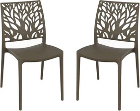 Sedia per interno o esterno impilabile Tortora - ALEA 2 sedie