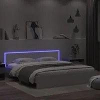 Giroletto con Testiera e LED Bianco 200x200 cm 3207581