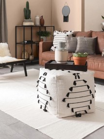 benuta Pop Pouf Bo Ivory 45x45x45 cm - Tappeto design moderno soggiorno