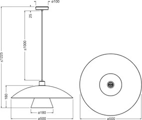 Osram - Lampada a sospensione con cavo DECOR FLYING MUSHROOM 1xE27/25W/230V Ø 50 cm blu