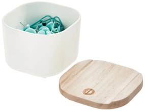 Scatola bianca con coperchio in legno di paulownia , 9 x 9 cm Eco - iDesign