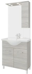Mobile sottolavabo e lavabo con sifone Symoa per vasca centrale legno grigio in truciolare L 75 x H 81.5 x P 50.5 cm, 2 ante