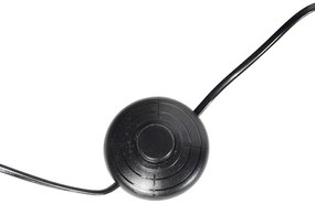 Lampada da terra treppiede legno nero con paralume nero 50 cm - Puros