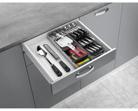 Credenza in plastica grigia per cassetto 15 x 49 cm - Metaltex