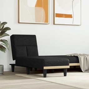 Chaise Longue İn Tessuto Nero /