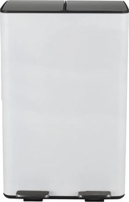 Cestino per la spazzatura bianco opaco in acciaio per raccolta differenziata/con pedale 2x30 l Aliya – Spirella