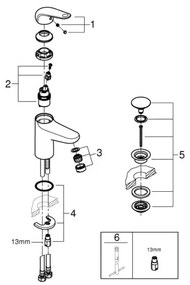 GROHE 24326001 - Miscelatore lavabo SWIFT DN 15, misura M, cromo lucido