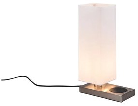 Lampada da tavolo con caricatore wireless in argento (altezza 35 cm) Haley - Trio