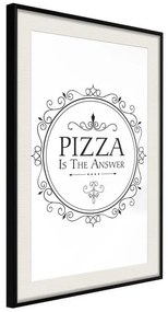 Poster  Pizza  Cornice Quadri Cornice nera con pass-partout, Larghezza x Altezza Home decor 20x30