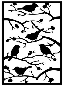 Decorazione murale in metallo 47x66 cm Branch &amp; Birds - Wallity