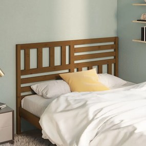 Testiera Per Letto Marrone Ambra 146x4x100 Cm İn Legno Di Pino /