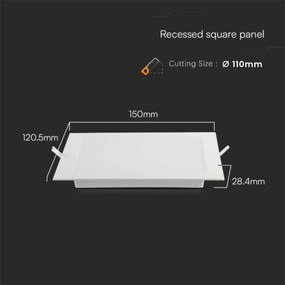 Lampada LED da incasso LED/6W/230V 12x12 cm 6500K bianco
