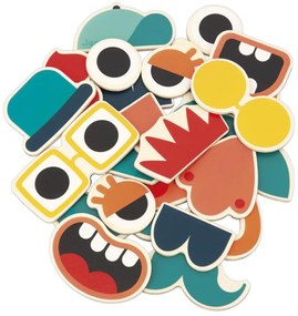 Magneti in legno - Teste divertenti - 24 pz