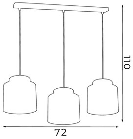 Lampadario su filo FRODI 3xE27/60W/230V nero