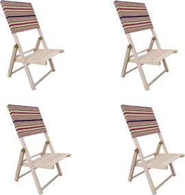 Sedia mare piscina richiudibile in legno spiaggina 4 pezzi