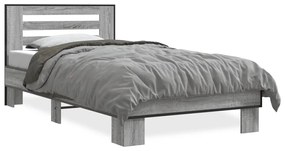 Giroletto Grigio Sonoma 75x190cm İn Legno Multistrato E Metallo /