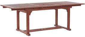 Tavolo da giardino legno e rosso scuro 160/220 x 90 cm TOSCANA Beliani