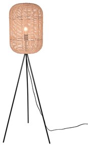 Lampada da terra beige con paralume in vimini e tessuto (altezza 150 cm) Runa - Trio