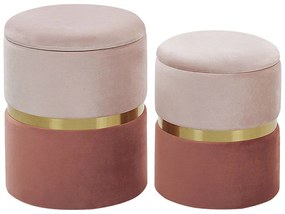 Set di 2 pouf portaoggetti rosa WICHITA Beliani
