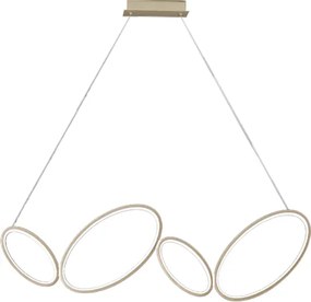 Lampada a sospensione Led RICE 107 cm in metallo e diffusore in acrilico Oro
