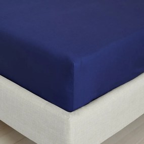 Lenzuolo con angoli blu scuro in percalle di cotone 185x200 cm Cotton Percale – Bianca