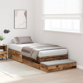 Struttura letto con contenitore  legno antico legno ingegnerizzato